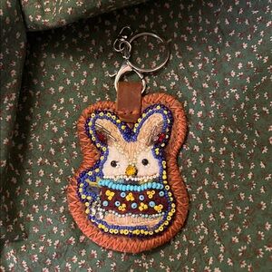 Handmade Leather Bunny Bag Charm & Keychain